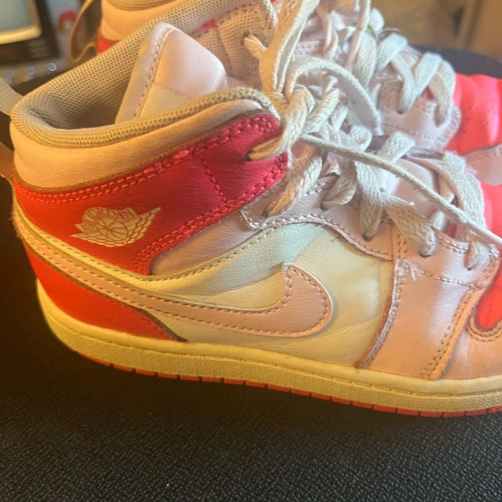 PInk and White High-Top Sneakers